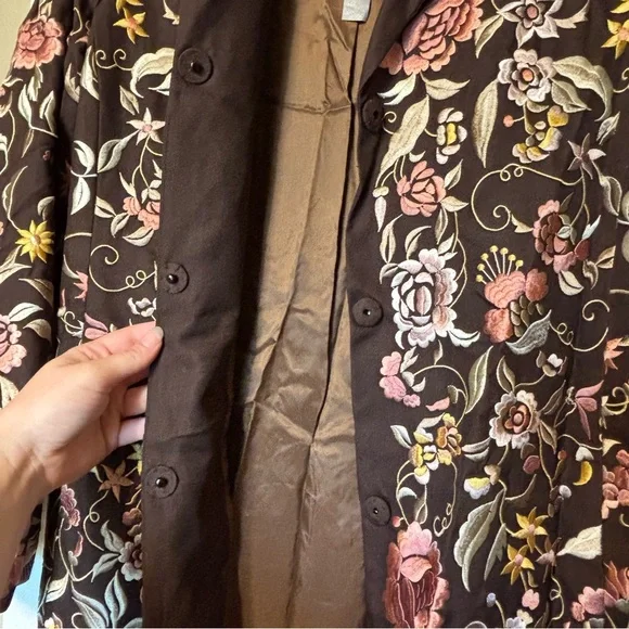 Johnny Was Biya Floral Embroidered Long Coat - Picture 6 of 12